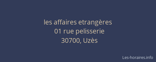 les affaires etrang&egrave;res