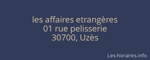 les affaires etrangères