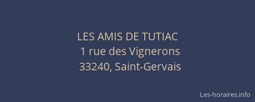 LES AMIS DE TUTIAC
