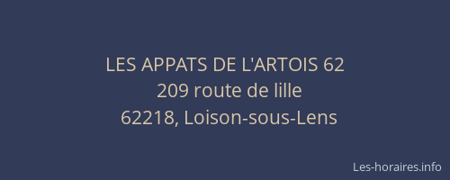 LES APPATS DE L'ARTOIS 62