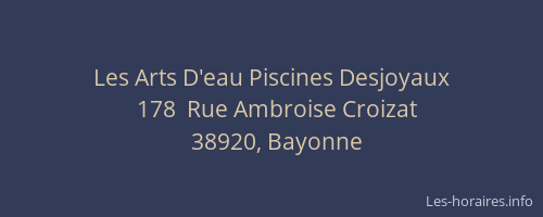 Les Arts D'eau Piscines Desjoyaux