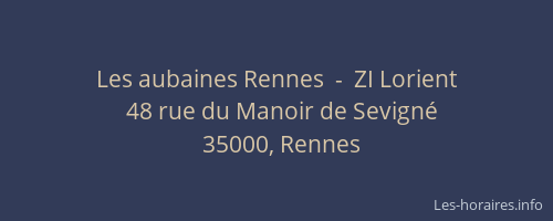 Les aubaines Rennes  -  ZI Lorient