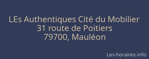LEs Authentiques Cité du Mobilier