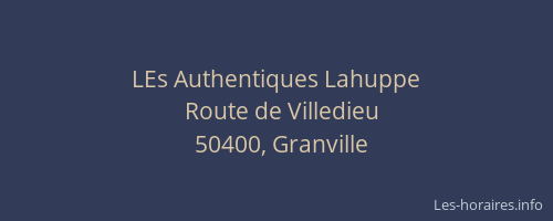 LEs Authentiques Lahuppe