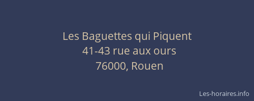Les Baguettes qui Piquent