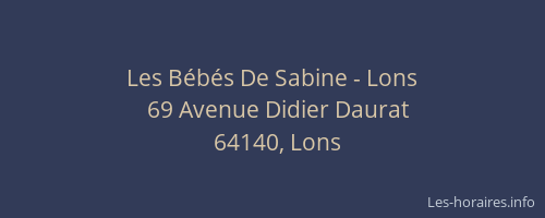 Les Bébés De Sabine - Lons