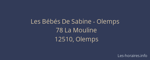 Les Bébés De Sabine - Olemps