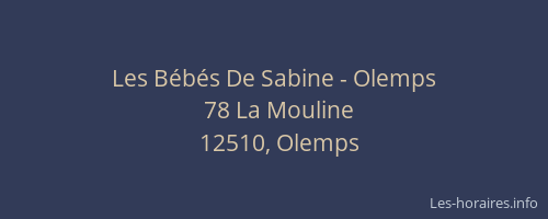 Les B&eacute;b&eacute;s De Sabine - Olemps