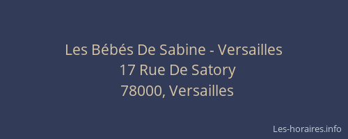 Les Bébés De Sabine - Versailles