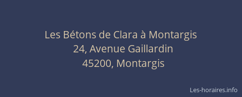 Les Bétons de Clara à Montargis