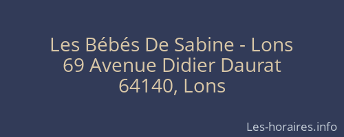 Les Bébés De Sabine - Lons
