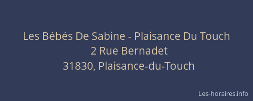 Les Bébés De Sabine - Plaisance Du Touch
