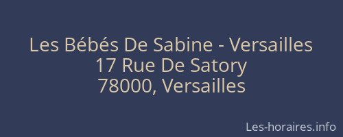Les Bébés De Sabine - Versailles
