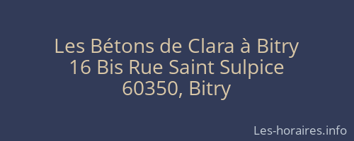 Les Bétons de Clara à Bitry