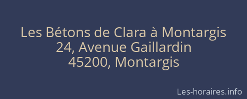Les Bétons de Clara à Montargis