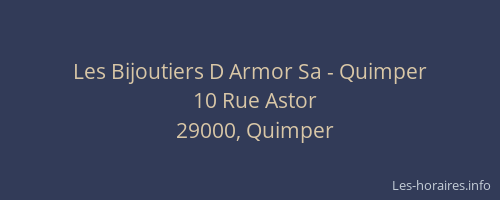 Les Bijoutiers D Armor Sa - Quimper