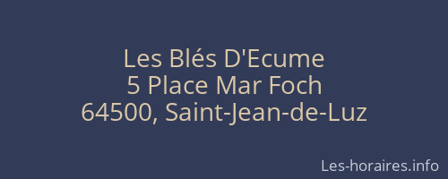 Les Blés D'Ecume