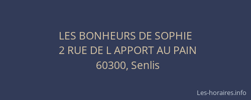 LES BONHEURS DE SOPHIE