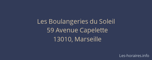 Les Boulangeries du Soleil