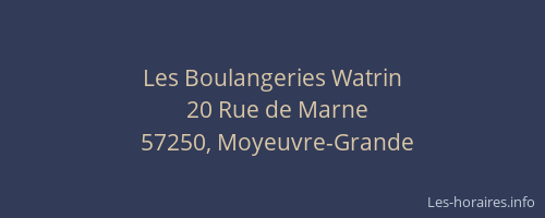 Les Boulangeries Watrin
