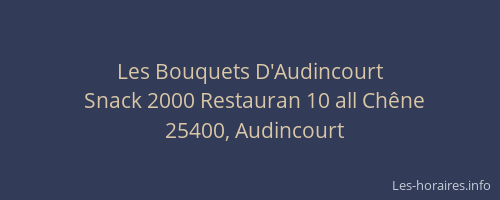 Les Bouquets D'Audincourt