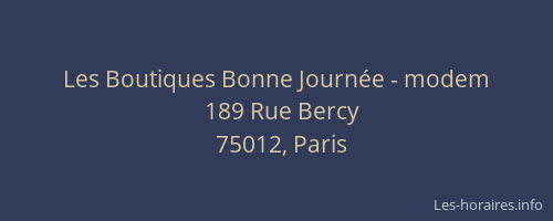 Les Boutiques Bonne Journée - modem