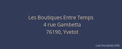 Les Boutiques Entre Temps