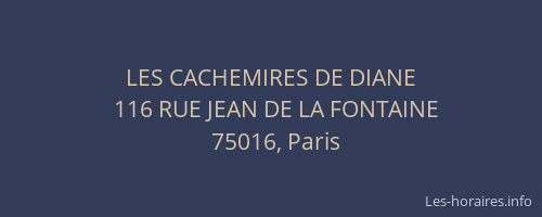 LES CACHEMIRES DE DIANE