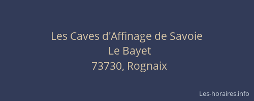 Les Caves d'Affinage de Savoie