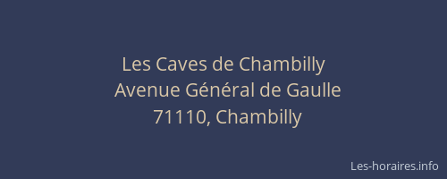 Les Caves de Chambilly