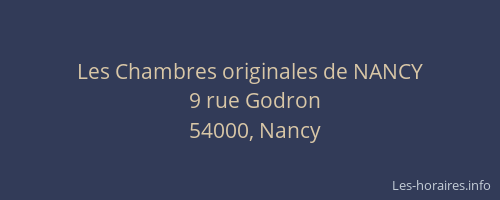 Les Chambres originales de NANCY