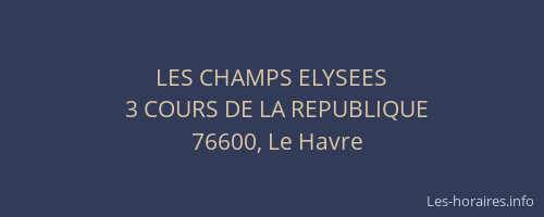 LES CHAMPS ELYSEES