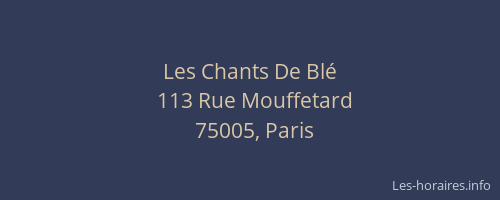 Les Chants De Blé