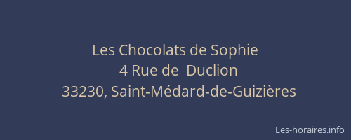Les Chocolats de Sophie