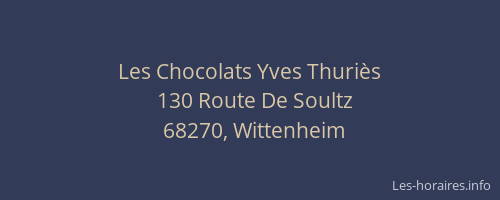 Les Chocolats Yves Thuri&egrave;s