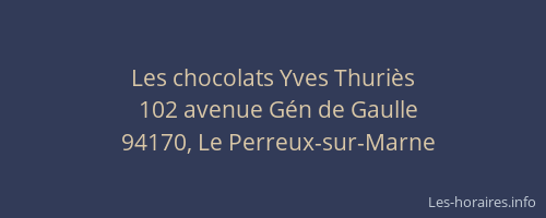 Les chocolats Yves Thuriès