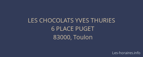LES CHOCOLATS YVES THURIES