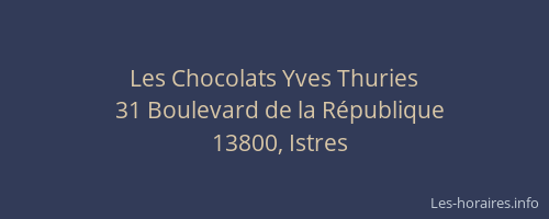 Les Chocolats Yves Thuries