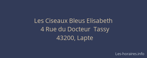 Les Ciseaux Bleus Elisabeth