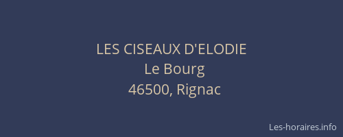 LES CISEAUX D'ELODIE