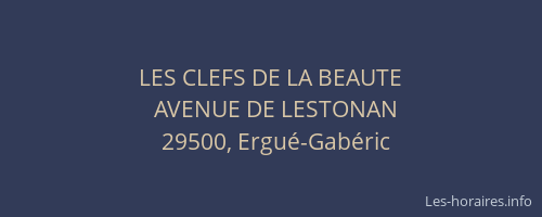 LES CLEFS DE LA BEAUTE