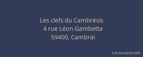 Les clefs du Cambrésis