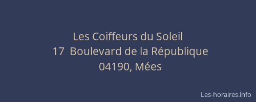 Les Coiffeurs du Soleil