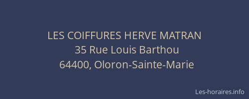 LES COIFFURES HERVE MATRAN