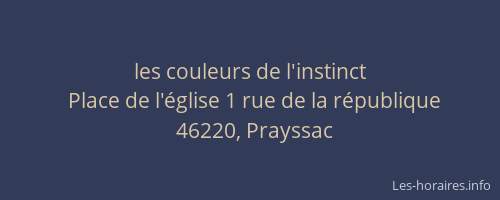 les couleurs de l'instinct