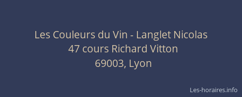 Les Couleurs du Vin - Langlet Nicolas