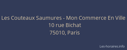 Les Couteaux Saumures - Mon Commerce En Ville