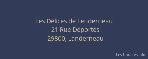 Les D&eacute;lices de Lenderneau