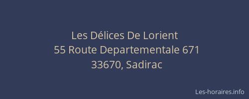 Les D&eacute;lices De Lorient