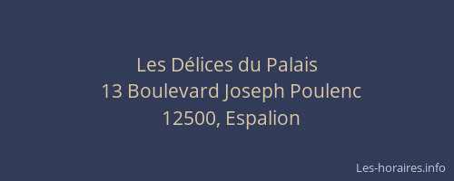 Les D&eacute;lices du Palais